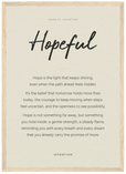 Hopeful Word of Intention Framed print A3 (29.7 x 42 cm) Wood frame Linen paper