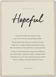Hopeful Word of Intention Framed print A2 (42 x 59.4 cm) Wood frame Linen paper