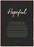 Hopeful Word of Intention Framed print 50x70 cm / 20x28″ Dark wood frame Carbon paper