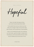 Hopeful Word of Intention Framed print 50x70 cm / 20x28″ Wood frame Linen paper