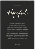 Hopeful Word of Intention Framed print A1 (59.4 x 84.1 cm) Black frame Carbon paper