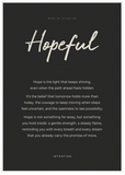 Hopeful Word of Intention Framed print 70x100 cm / 28x40″ White frame Carbon paper