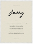 Jazzy Word of Intention Framed print 60x80 cm / 24x32″ White frame Linen paper