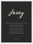 Jazzy Word of Intention Framed print 60x80 cm / 24x32″ White frame Carbon paper