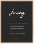 Jazzy Word of Intention Framed print 60x80 cm / 24x32″ Wood frame Carbon paper