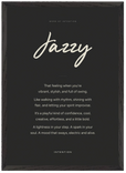 Jazzy Word of Intention Framed print 50x70 cm / 20x28″ Black frame Carbon paper