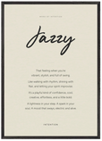 Jazzy Word of Intention Framed print A1 (59.4 x 84.1 cm) Black frame Linen paper