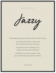 Jazzy Word of Intention Framed print 60x80 cm / 24x32″ Black frame Linen paper