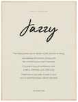 Jazzy Word of Intention Framed print 60x80 cm / 24x32″ Wood frame Linen paper