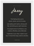 Jazzy Word of Intention Framed print 13x18 cm / 5x7″ White frame Carbon paper