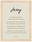 Jazzy Word of Intention Framed print 13x18 cm / 5x7″ Wood frame Linen paper