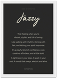 Jazzy Word of Intention Framed print 21x29.7 cm / 8x12" White frame Carbon paper