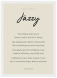 Jazzy Word of Intention Framed print 21x29.7 cm / 8x12" White frame Linen paper