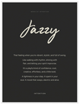 Jazzy Word of Intention Framed print 30x40 cm / 12x16″ White frame Carbon paper