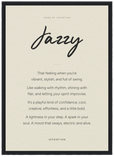 Jazzy Word of Intention Framed print A3 (29.7 x 42 cm) Black frame Linen paper