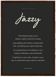 Jazzy Word of Intention Framed print A3 (29.7 x 42 cm) Dark wood frame Carbon paper