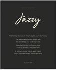 Jazzy Word of Intention Framed print 40x50 cm / 16x20″ Black frame Carbon paper