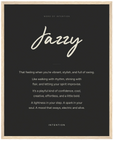 Jazzy Word of Intention Framed print 40x50 cm / 16x20″ Wood frame Carbon paper