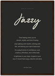 Jazzy Word of Intention Framed print A2 (42 x 59.4 cm) Dark wood frame Carbon paper