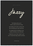 Jazzy Word of Intention Framed print 50x70 cm / 20x28″ Black frame Carbon paper