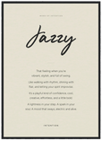 Jazzy Word of Intention Framed print 50x70 cm / 20x28″ Black frame Linen paper