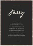 Jazzy Word of Intention Framed print 50x70 cm / 20x28″ Dark wood frame Carbon paper
