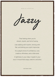 Jazzy Word of Intention Framed print A1 (59.4 x 84.1 cm) Dark wood frame Linen paper