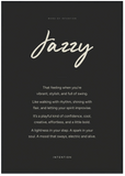Jazzy Word of Intention Framed print 70x100 cm / 28x40″ Black frame Carbon paper