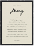 Jazzy Word of Intention Framed print 70x100 cm / 28x40″ Black frame Linen paper