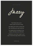 Jazzy Word of Intention Framed print 70x100 cm / 28x40″ White frame Carbon paper