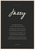 Jazzy Word of Intention Framed print 70x100 cm / 28x40″ Wood frame Carbon paper
