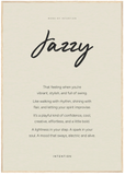 Jazzy Word of Intention Framed print 70x100 cm / 28x40″ Wood frame Linen paper
