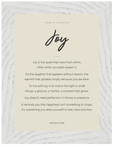 Joy Word of Intention Framed print 13x18 cm / 5x7″ White frame Linen paper