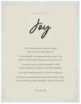 Joy Word of Intention Framed print 30x40 cm / 12x16″ White frame Linen paper
