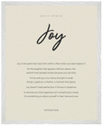 Joy Word of Intention Framed print 40x50 cm / 16x20″ White frame Linen paper