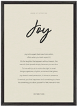 Joy Word of Intention Framed print A2 (42 x 59.4 cm) Black frame Linen paper