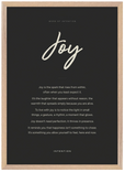 Joy Word of Intention Framed print A2 (42 x 59.4 cm) Wood frame Carbon paper