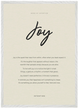 Joy Word of Intention Framed print 50x70 cm / 20x28″ White frame Linen paper
