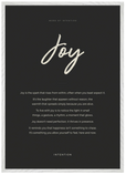 Joy Word of Intention Framed print A1 (59.4 x 84.1 cm) White frame Carbon paper
