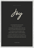 Joy Word of Intention Framed print 70x100 cm / 28x40″ White frame Carbon paper