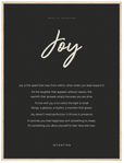 Joy Word of Intention Framed print 60x80 cm / 24x32″ Wood frame Carbon paper