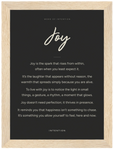 Joy Word of Intention Framed print 21x29.7 cm / 8x12" Wood frame Carbon paper