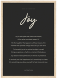 Joy Word of Intention Framed print A3 (29.7 x 42 cm) Wood frame Carbon paper