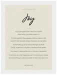 Joy Word of Intention Framed print A2 (42 x 59.4 cm) White frame Linen paper