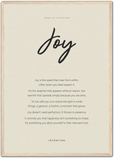 Joy Word of Intention Framed print A2 (42 x 59.4 cm) Wood frame Linen paper