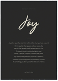Joy Word of Intention Framed print A1 (59.4 x 84.1 cm) Black frame Carbon paper
