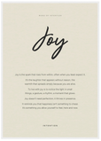 Joy Word of Intention Framed print A1 (59.4 x 84.1 cm) White frame Linen paper