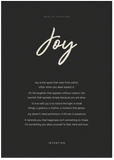 Joy Word of Intention Framed print 70x100 cm / 28x40″ Black frame Carbon paper