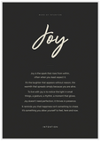 Joy Word of Intention Framed print 70x100 cm / 28x40″ White frame Carbon paper