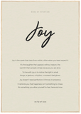 Joy Word of Intention Framed print 70x100 cm / 28x40″ Wood frame Linen paper